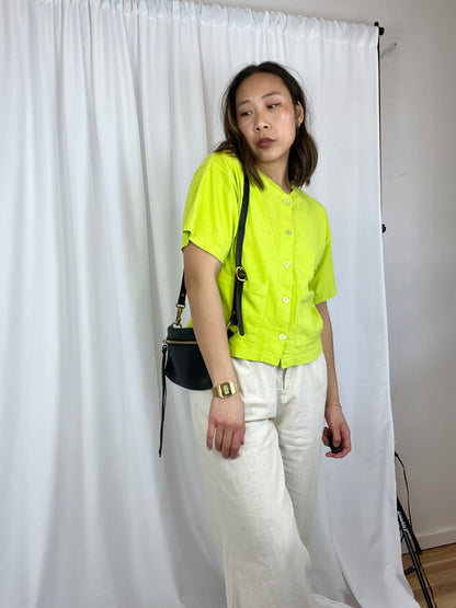 LIME GREEN BOXY SHORT SLEEVE TOP
