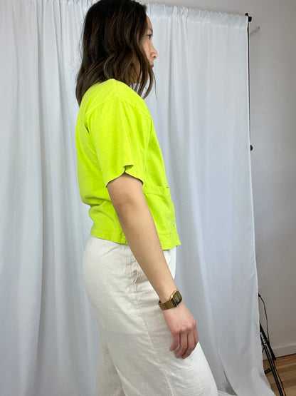 LIME GREEN BOXY SHORT SLEEVE TOP