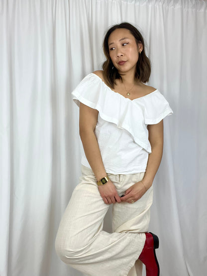 CUYANA SEERSUCKER FLOUNCE TOP