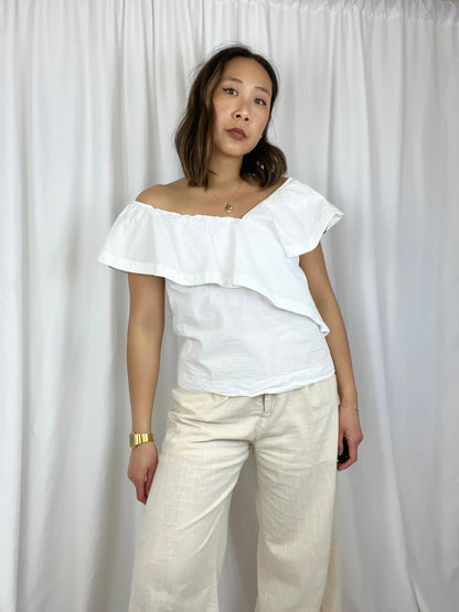 CUYANA SEERSUCKER FLOUNCE TOP