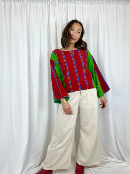 ARTISAN BELL SLEEVE COLOR BLOCK TOP
