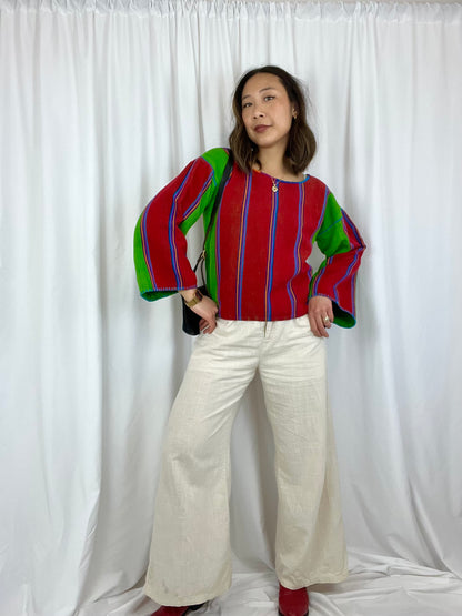 ARTISAN BELL SLEEVE COLOR BLOCK TOP