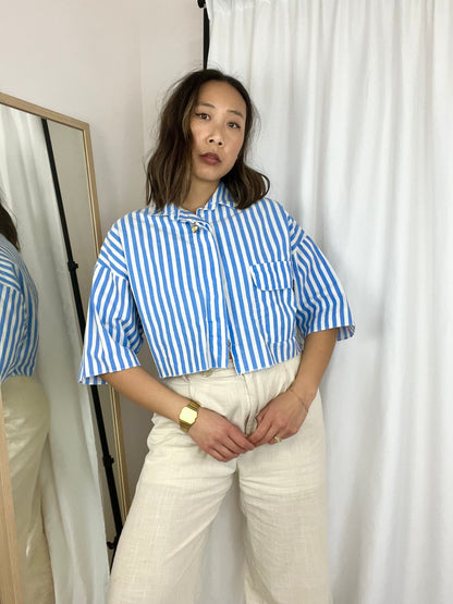 VINTAGE CUTOFF STRIPED CROP TOP