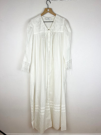 EILEEN WEST ROMANTIC LACE WHITE DRESS