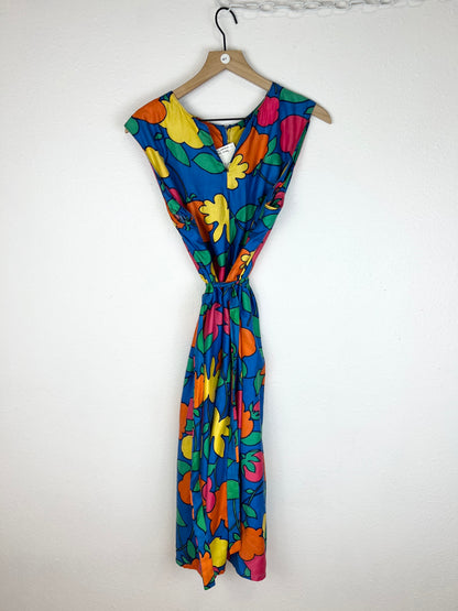 1970s TIE WAIST FLORAL DRESS