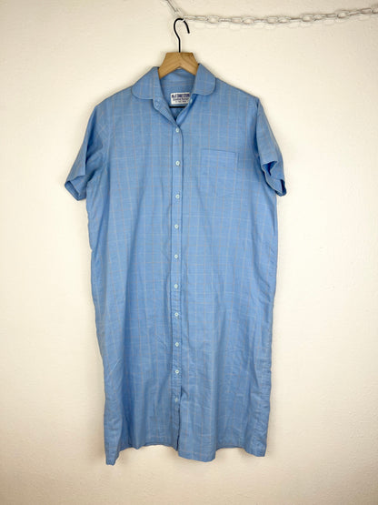 VINTAGE COLLARED PLAID SHIRT DRESS
