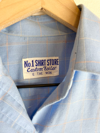 VINTAGE COLLARED PLAID SHIRT DRESS