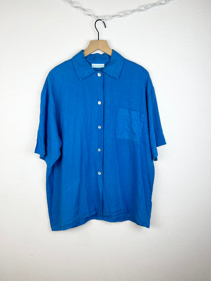RELAXED LINEN BUTTON DOWN TOP