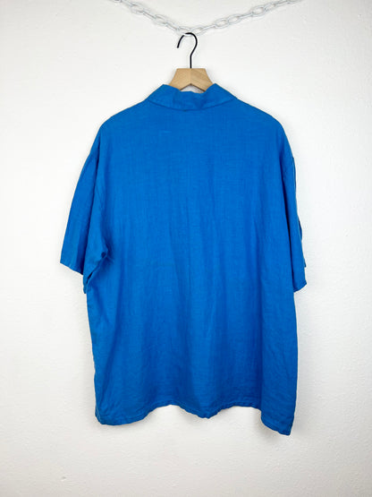 RELAXED LINEN BUTTON DOWN TOP