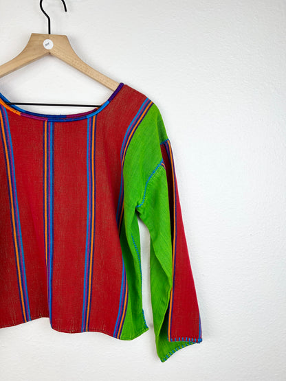 ARTISAN BELL SLEEVE COLOR BLOCK TOP