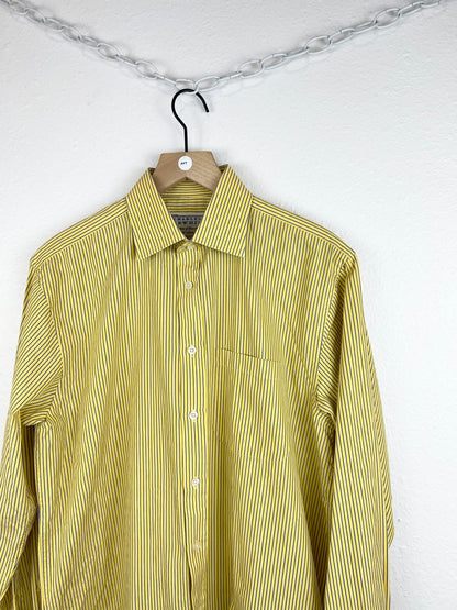 CHARLES TYRWHITT YELLOW STRIPED BUTTON DOWN