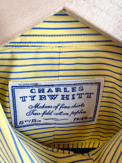 CHARLES TYRWHITT YELLOW STRIPED BUTTON DOWN
