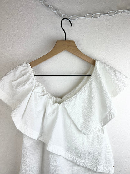 CUYANA SEERSUCKER FLOUNCE TOP