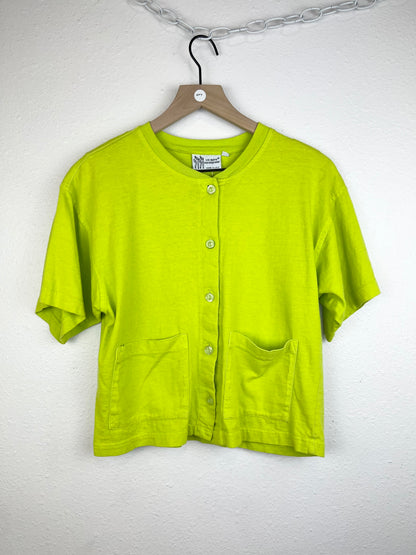 LIME GREEN BOXY SHORT SLEEVE TOP
