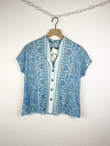 VINTAGE BLUE PAISLEY TOP
