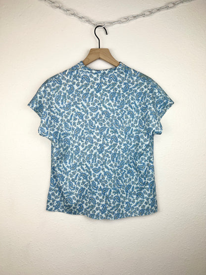 VINTAGE BLUE PAISLEY TOP