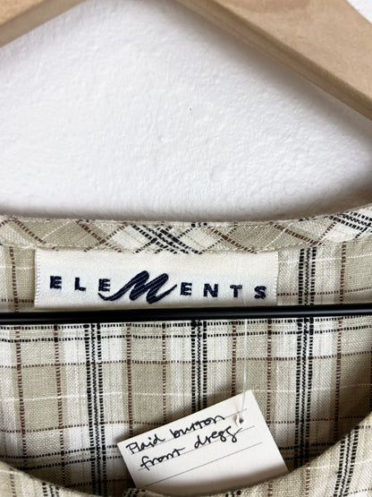 PLAID BUTTON FRONT DRESS