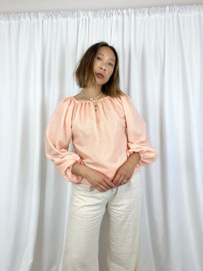 CREAMSICLE GINGHAM BLOUSE