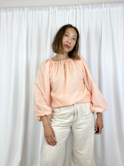 CREAMSICLE GINGHAM BLOUSE