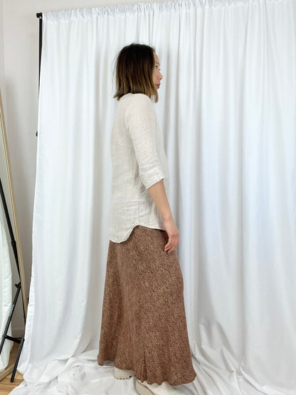 LINEN 3/4 SLEEVE BLOUSE