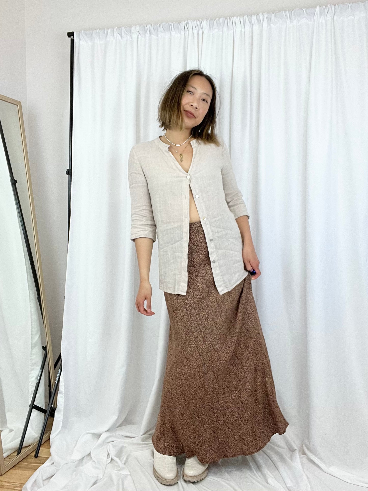 BURNT SIENNA MAXI SKIRT