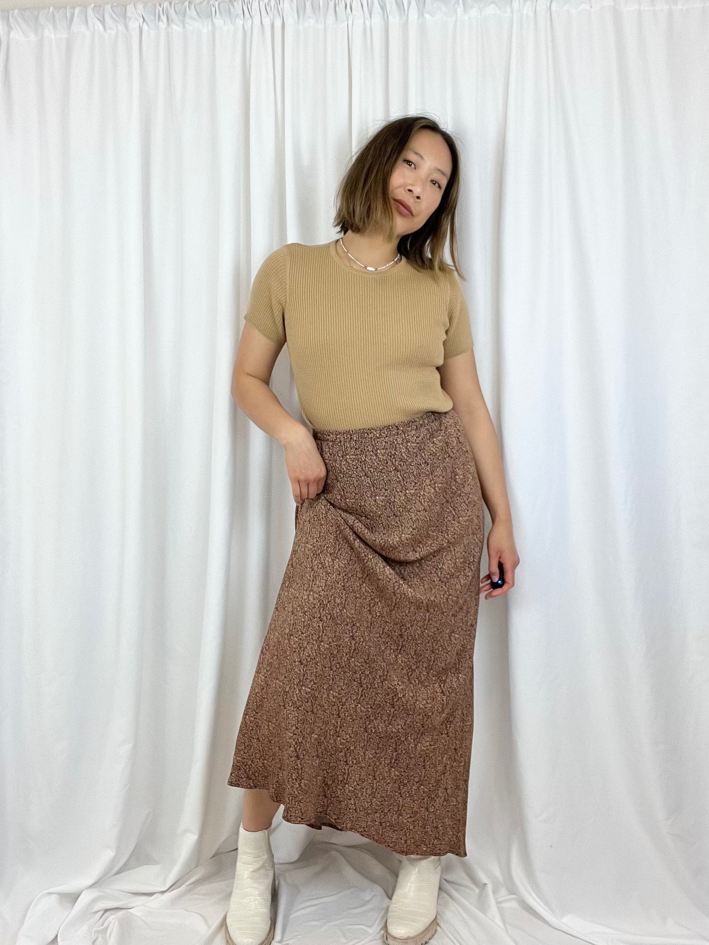 BURNT SIENNA MAXI SKIRT