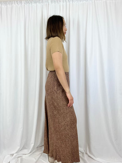 TAN RIBBED MERINO WOOL TEE