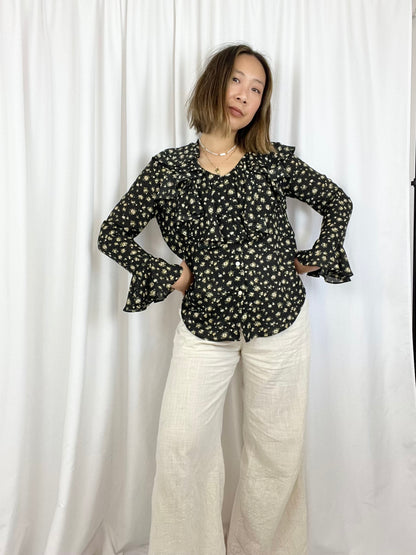 FLORAL RUFFLE BLOUSE