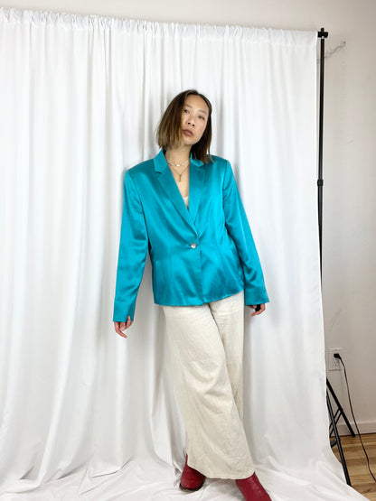 SILK 1-BUTTON BLAZER