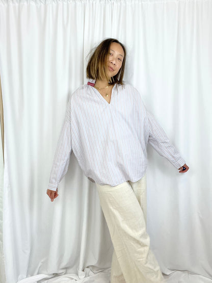 A SHIRT THING STRIPED PENELOPE TOP