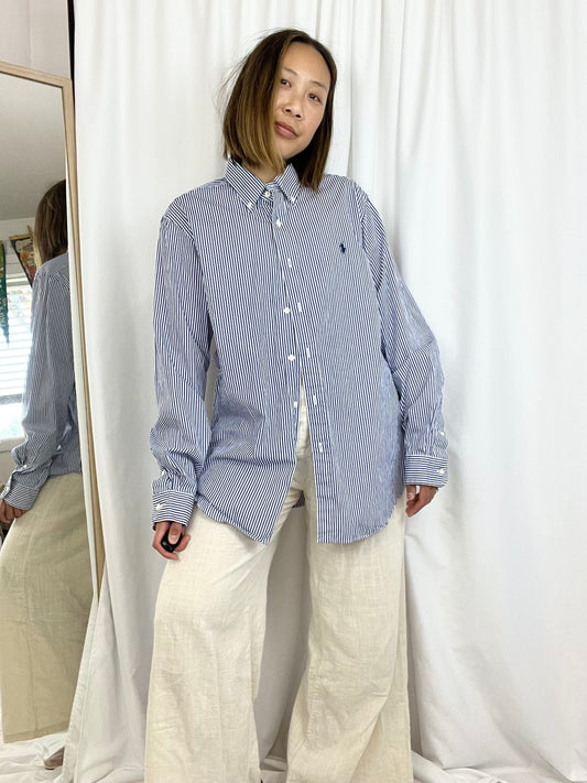 RALPH LAUREN STRIPED BUTTON DOWN