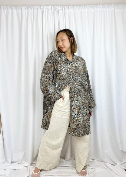 LIZ CLAIBORNE PATTERNED BUTTON DOWN