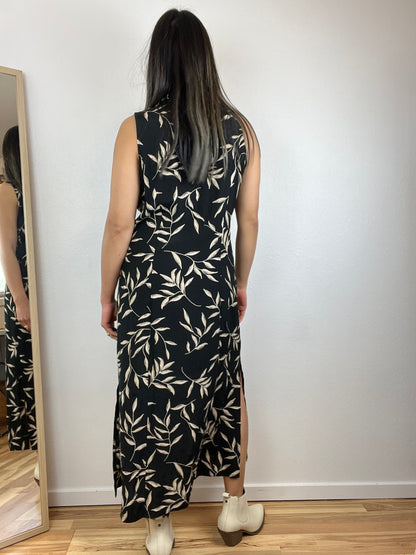 ABSTRACT FOLIAGE MAXI DRESS