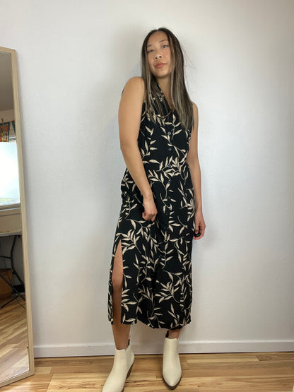 ABSTRACT FOLIAGE MAXI DRESS