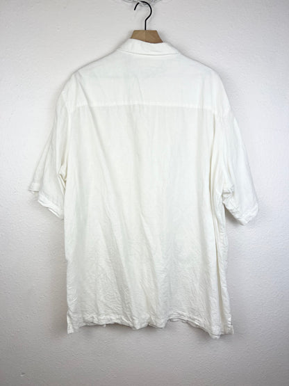 BOXY LINEN SHORT SLEEVE BUTTON DOWN
