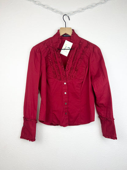 RED RUFFLE BLOUSE