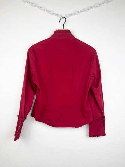 RED RUFFLE BLOUSE