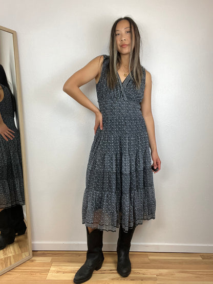 MAX STUDIO TIERED RUFFLE MAXI DRESS