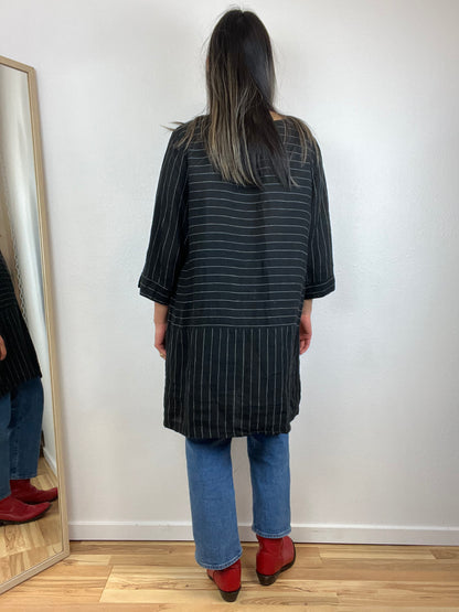 LINEN STRIPED TUNIC TOP