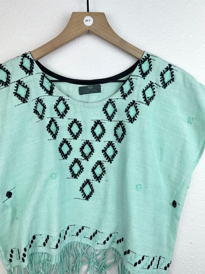CASA TEXTIL EMBROIDERED FRINGE BLOUSE