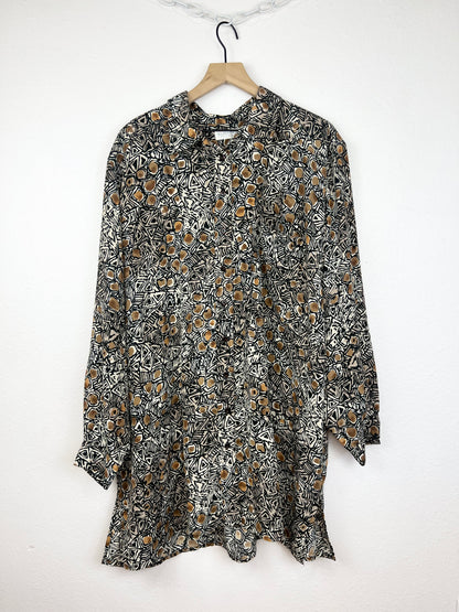 LIZ CLAIBORNE PATTERNED BUTTON DOWN
