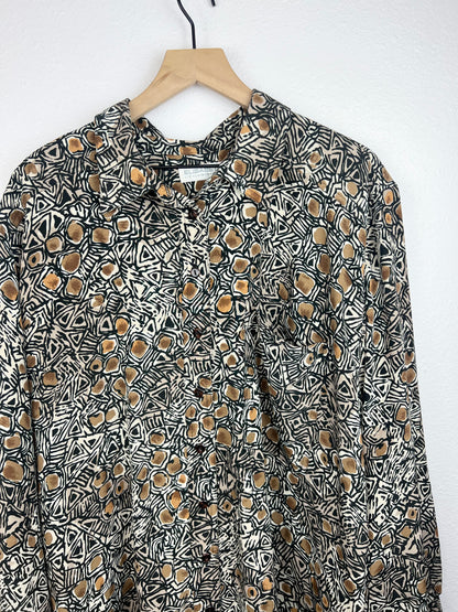 LIZ CLAIBORNE PATTERNED BUTTON DOWN