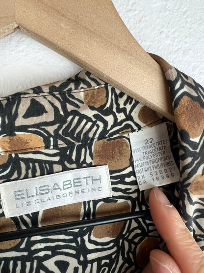 LIZ CLAIBORNE PATTERNED BUTTON DOWN