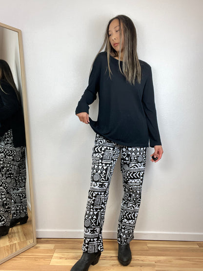 DESIGNER~ MAX MARA BLACK MESH LONG SLEEVE TOP