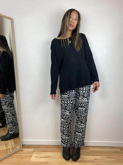 DESIGNER~ MAX MARA BLACK MESH LONG SLEEVE TOP