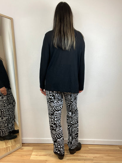 DESIGNER~ MAX MARA BLACK MESH LONG SLEEVE TOP