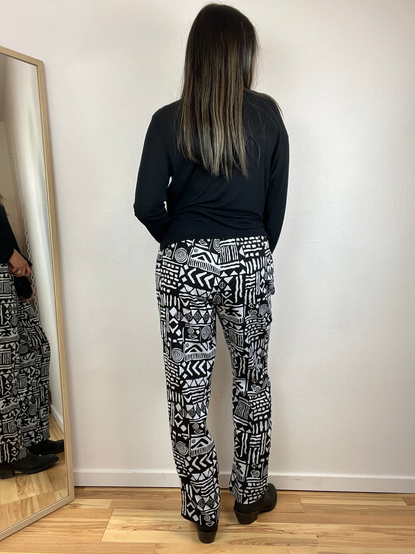 COTTON ABSTRACT PRINT PANTS