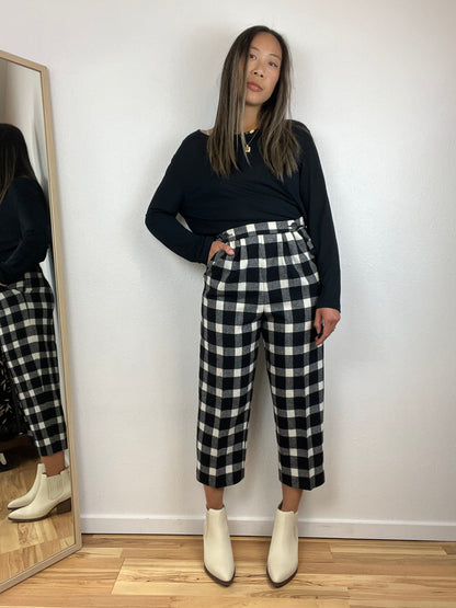 PENDLETON B&W PLAID TROUSERS