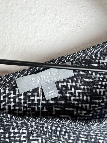 LINEN STRIPED GINGHAM DRESS