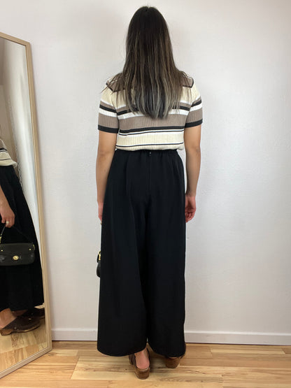SUPER WIDE LEG BLACK TROUSERS